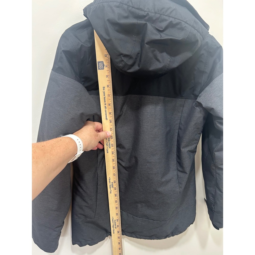 Columbia Jacket Womens S Black Charcoal Omni-Heat Tech Hooded Rain Hikebound II - Picture 11 of 12